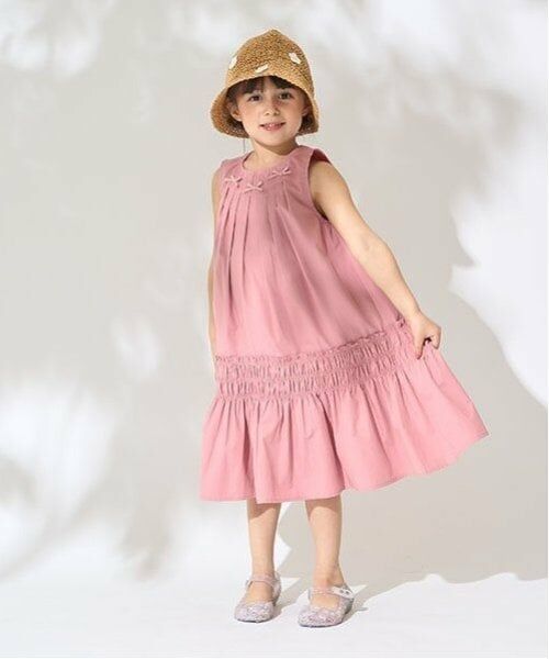 Lycee mine / リセマイン ミニ丈・ひざ丈ワンピース | シャーリングティアードワンピース（ピンク）
