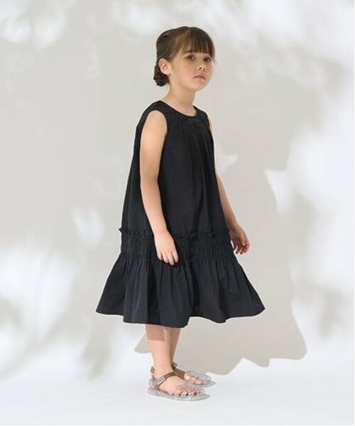 Lycee mine / リセマイン ミニ丈・ひざ丈ワンピース | シャーリングティアードワンピース（黒）