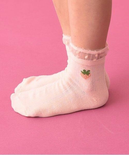 Lycee mine / リセマイン ソックス | いちごふりふりソックス（ライト オレンジ）