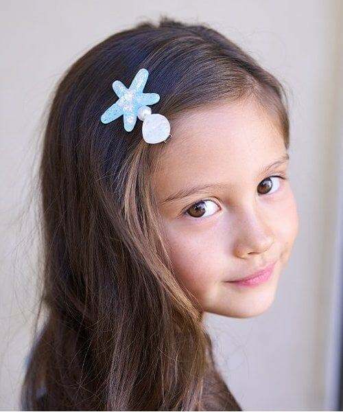 Lycee mine / リセマイン ヘアピン | パール付きキラキラヘアクリップ（サックス）