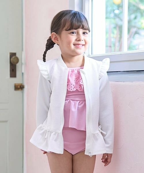 Lycee mine / リセマイン 水着・スイムグッズ | 【SWIM】【UV加工】裾フリルフリルジップラッシュガード（オフ ホワイト）