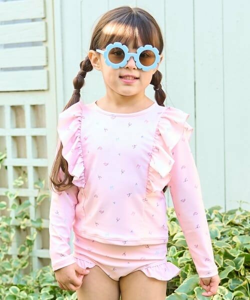 Lycee mine / リセマイン 水着・スイムグッズ | 【SWIM】【UV加工】花柄フリルラッシュガード&パンツセット（モデレート ピンク）