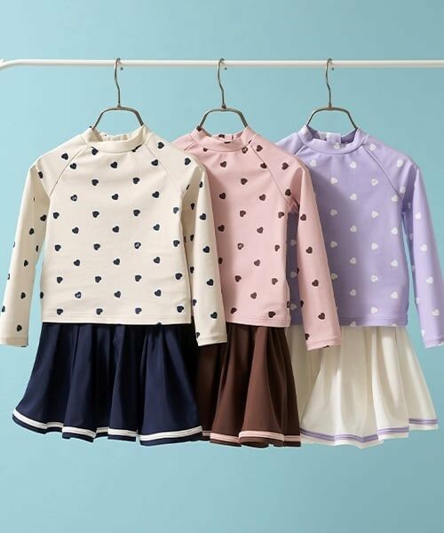 Lycee mine / リセマイン 水着・スイムグッズ | 【SWIM】【UV加工】ハート柄ラッシュガード&プリーツスカートセット | 詳細1