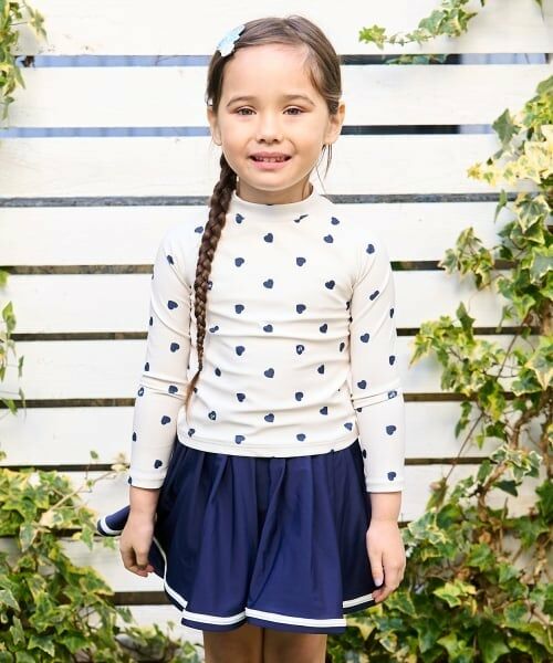 Lycee mine / リセマイン 水着・スイムグッズ | 【SWIM】【UV加工】ハート柄ラッシュガード&プリーツスカートセット（アイボリー）