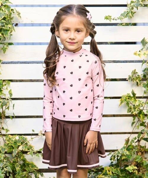 Lycee mine / リセマイン 水着・スイムグッズ | 【SWIM】【UV加工】ハート柄ラッシュガード&プリーツスカートセット（ピンク）