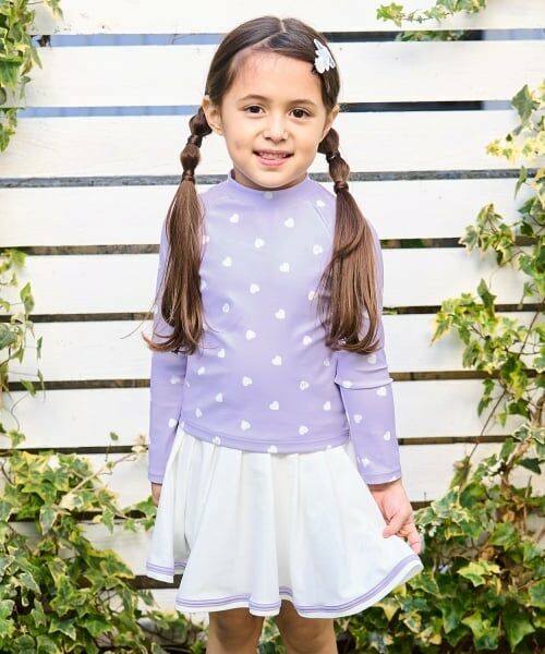 Lycee mine / リセマイン 水着・スイムグッズ | 【SWIM】【UV加工】ハート柄ラッシュガード&プリーツスカートセット（ラベンダー）
