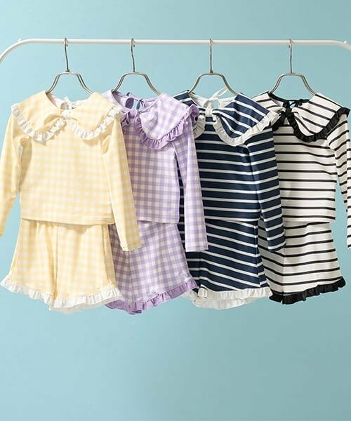 Lycee mine / リセマイン 水着・スイムグッズ | 【SWIM】【UV加工】アソート総柄衿付きフリルラッシュガード＆パンツセット | 詳細1