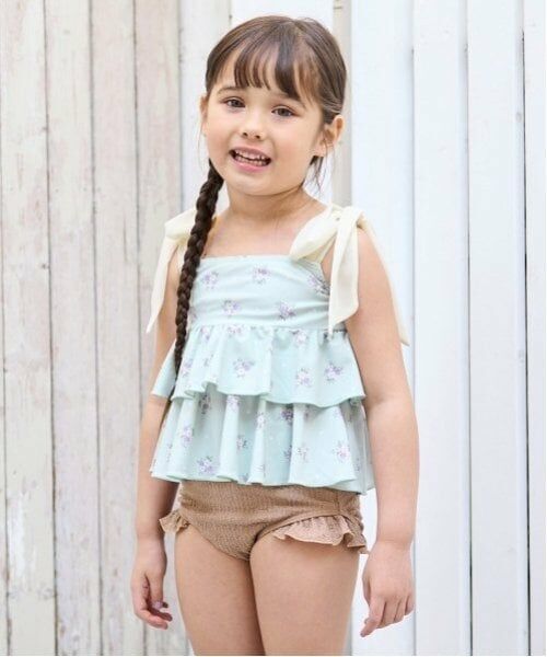 Lycee mine / リセマイン 水着・スイムグッズ | 【SWIM】【水着】【UV加工】柄アソートティアードセパレート（エメラルド グリーン）