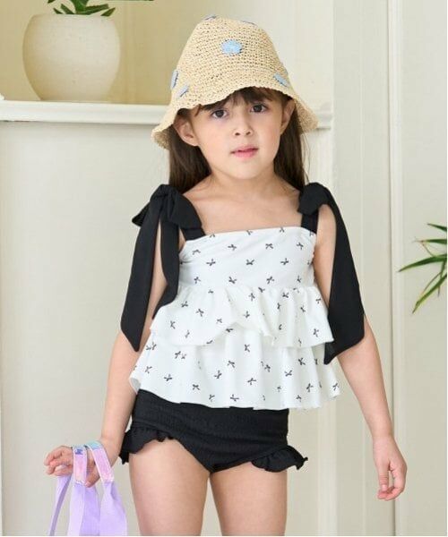 Lycee mine / リセマイン 水着・スイムグッズ | 【SWIM】【水着】【UV加工】柄アソートティアードセパレート（黒）