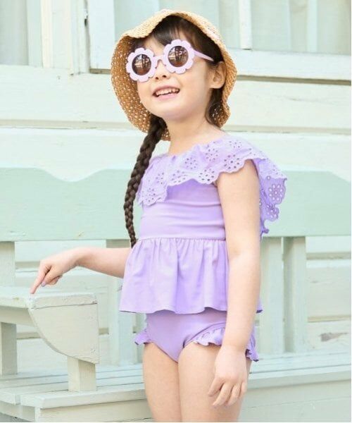 Lycee mine / リセマイン 水着・スイムグッズ | 【SWIM】【水着】【UV加工】ラウンドレース付きワントーンセパレート（ラベンダー）