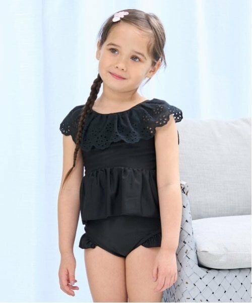 Lycee mine / リセマイン 水着・スイムグッズ | 【SWIM】【水着】【UV加工】ラウンドレース付きワントーンセパレート（黒）