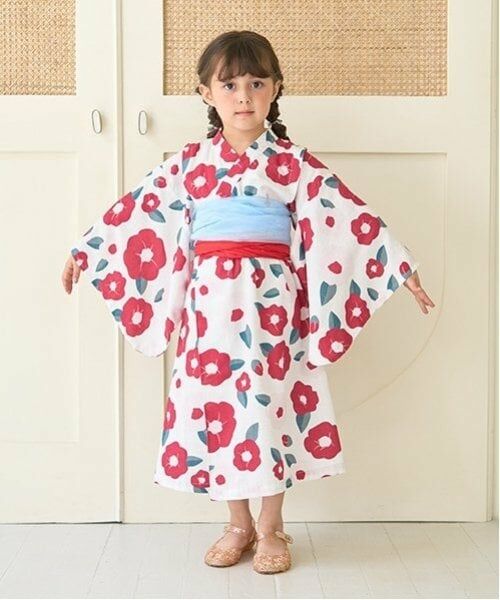 Lycee mine / リセマイン 着物・浴衣・小物類 | 【浴衣】すぽっと着やすい♪ 柄アソート・ワンピースタイプ(帯2枚セット)(ディープ レッド)