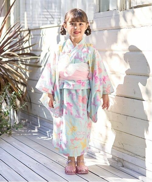 Lycee mine / リセマイン 着物・浴衣・小物類 | 【浴衣】簡単着付け♪柄アソート・2wayセパレートタイプ(帯2枚セット)（エメラルド グリーン）