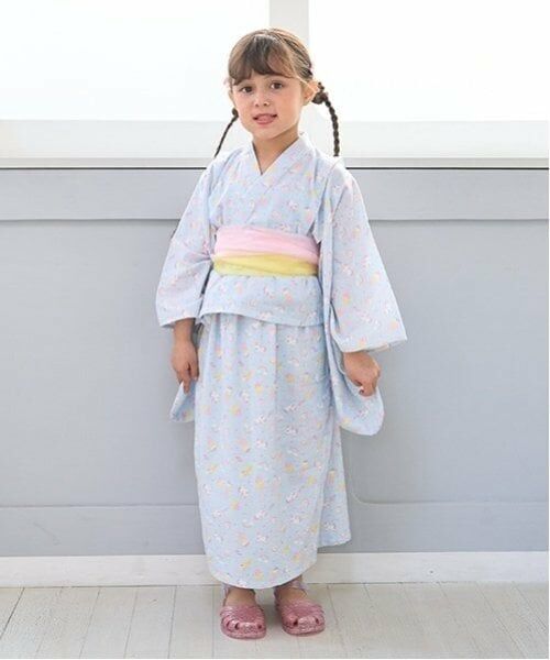 Lycee mine / リセマイン 着物・浴衣・小物類 | 【浴衣】簡単着付け♪柄アソート・2wayセパレートタイプ(帯2枚セット)（サックス）