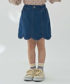 Lycee mine / リセマイン ショート・ハーフ・半端丈パンツ | ストレッチデニムスカラップスカパン