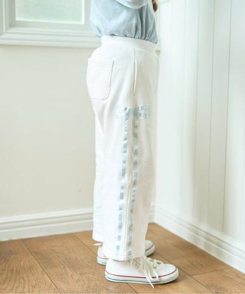 Lycee mine / リセマイン その他パンツ | 【セットアップ可】【毛玉バイバイ裏毛】リボンラインワイドパンツ（オフ ホワイト）