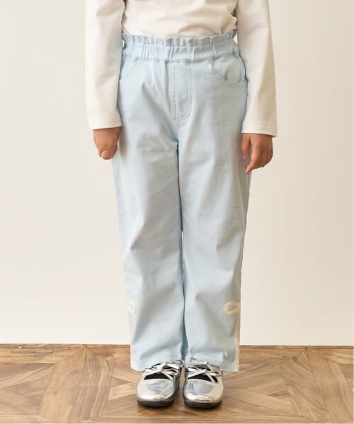 Lycee mine / リセマイン その他パンツ | 飾りリボンサイドスリットストレッチパンツ（ブルー グレー）