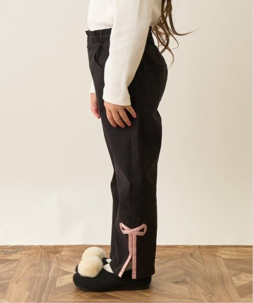 Lycee mine / リセマイン その他パンツ | 飾りリボンサイドスリットストレッチパンツ（黒）
