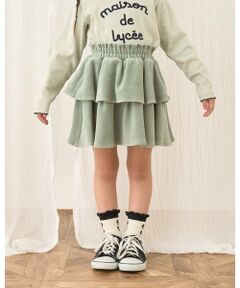 Lycee mine / リセマイン ミニ・ひざ丈スカート | 【もっちりベロア】【セットアップ可】ティアードスカート