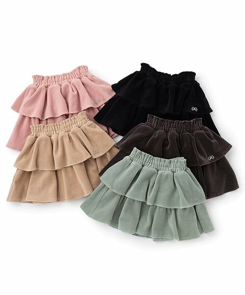 Lycee mine / リセマイン ミニ・ひざ丈スカート | 【もっちりベロア】【セットアップ可】ティアードスカート | 詳細10