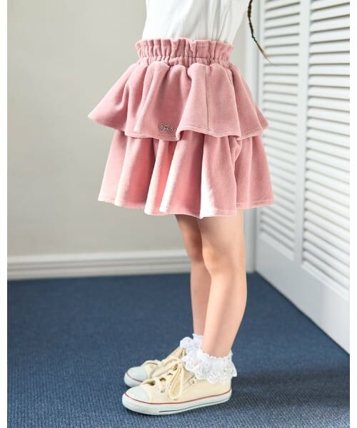 Lycee mine / リセマイン ミニ・ひざ丈スカート | 【もっちりベロア】【セットアップ可】ティアードスカート | 詳細18