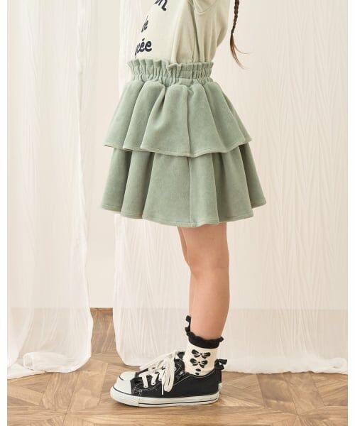 Lycee mine / リセマイン ミニ・ひざ丈スカート | 【もっちりベロア】【セットアップ可】ティアードスカート | 詳細26