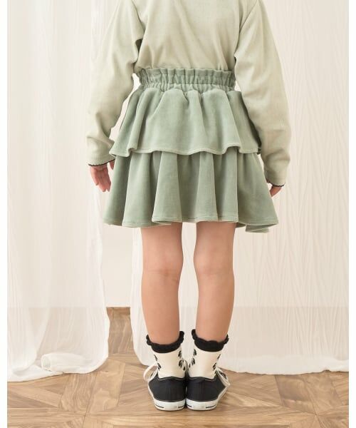 Lycee mine / リセマイン ミニ・ひざ丈スカート | 【もっちりベロア】【セットアップ可】ティアードスカート | 詳細27