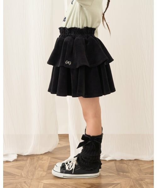 Lycee mine / リセマイン ミニ・ひざ丈スカート | 【もっちりベロア】【セットアップ可】ティアードスカート | 詳細30