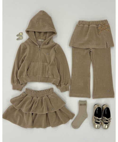 Lycee mine / リセマイン その他パンツ | 【もっちりベロア】【セットアップ可】スカート付きフレアパンツ | 詳細14