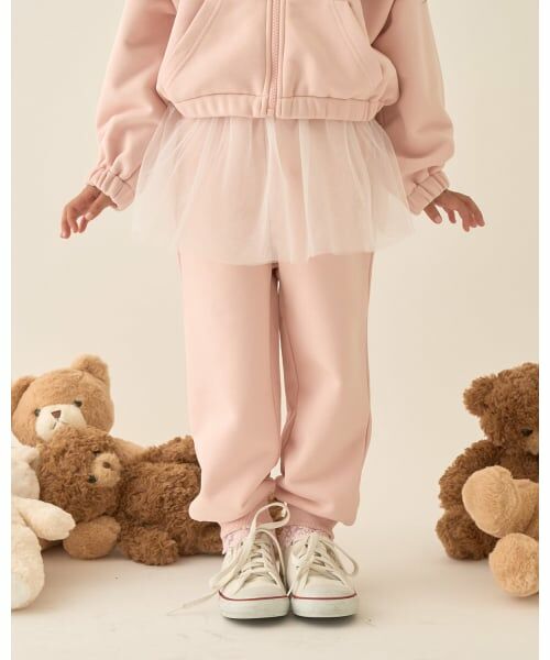 Lycee mine / リセマイン その他パンツ | 【Lycee mine バレエシリーズ】【セットアップ可】チュールスカート付きスウェットパンツ（モデレート ピンク）