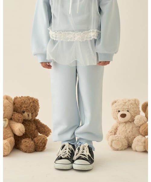 Lycee mine / リセマイン その他パンツ | 【Lycee mine バレエシリーズ】【セットアップ可】チュールスカート付きスウェットパンツ（ライト ブルー）