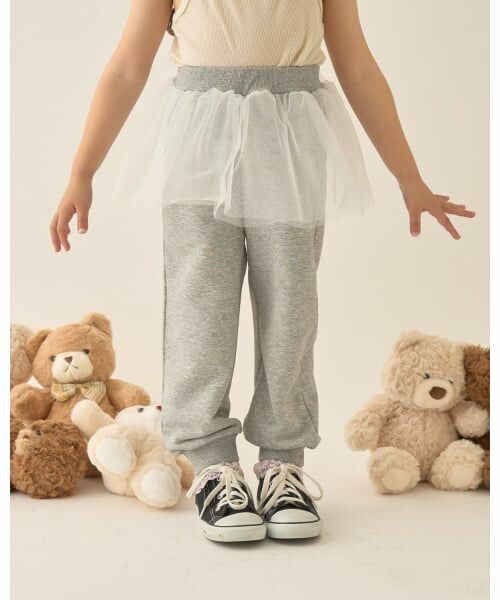 Lycee mine / リセマイン その他パンツ | 【Lycee mine バレエシリーズ】【セットアップ可】チュールスカート付きスウェットパンツ（トップ グレー）