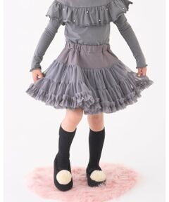 Lycee mine / リセマイン ミニ・ひざ丈スカート | 【Lycee mine バレエシリーズ】たっぷりチュチュチュールスカート(インパン付き)