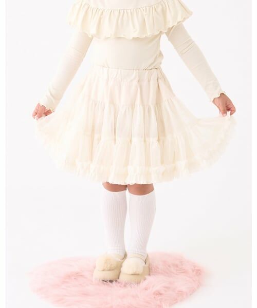 Lycee mine / リセマイン ミニ・ひざ丈スカート | 【Lycee mine バレエシリーズ】たっぷりチュチュチュールスカート(インパン付き)（アイボリー）