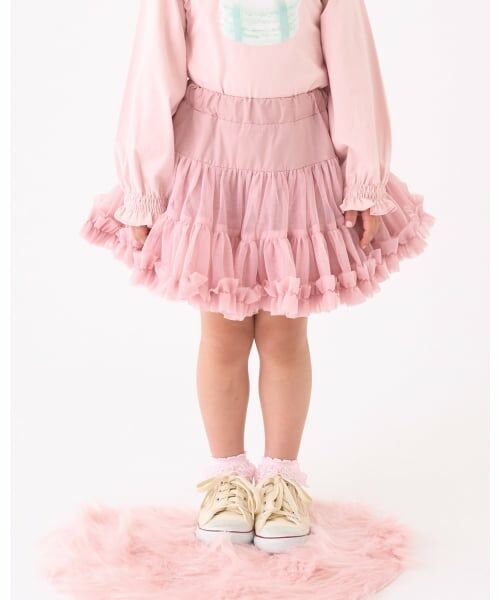 Lycee mine / リセマイン ミニ・ひざ丈スカート | 【Lycee mine バレエシリーズ】たっぷりチュチュチュールスカート(インパン付き)（モデレート ピンク）