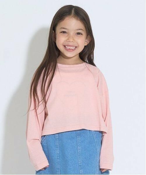 Lycee mine / リセマイン Tシャツ | ミニ丈シアー長袖Tシャツ&キャミセット（ピンク）