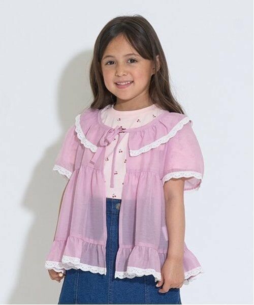 Lycee mine / リセマイン カーディガン・ボレロ | シアーギャザートップス（ピンク）