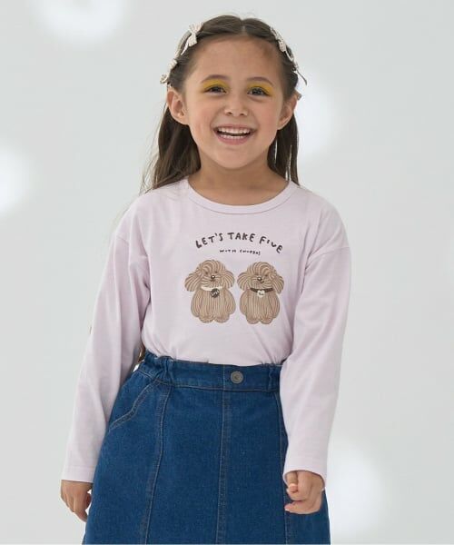 Lycee mine / リセマイン Tシャツ | 【ソフトコットン】選べる4柄8色展開アソートプリントAラインTシャツ（ライト ピンク）