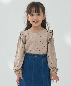 Lycee mine / リセマイン Tシャツ | 【ソフトコットン】フリル付きボリュームスリーブアソート総柄Tシャツ