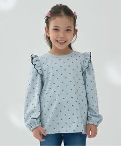 Lycee mine / リセマイン Tシャツ | 【ソフトコットン】フリル付きボリュームスリーブアソート総柄Tシャツ