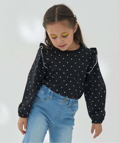 Lycee mine / リセマイン Tシャツ | 【ソフトコットン】フリル付きボリュームスリーブアソート総柄Tシャツ