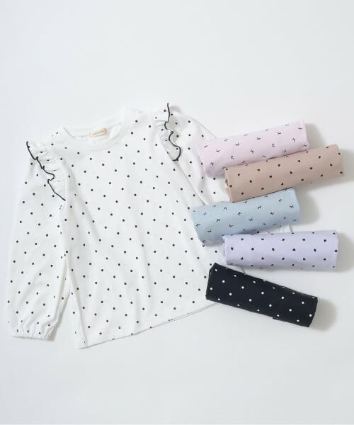 Lycee mine / リセマイン Tシャツ | 【ソフトコットン】フリル付きボリュームスリーブアソート総柄Tシャツ | 詳細15