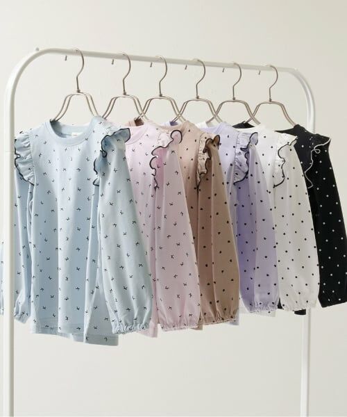 Lycee mine / リセマイン Tシャツ | 【ソフトコットン】フリル付きボリュームスリーブアソート総柄Tシャツ | 詳細16