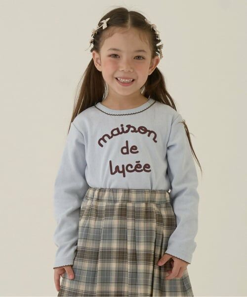 Lycee mine / リセマイン Tシャツ | ピコミシンパターンメッシュトップス（ブルー グレー）