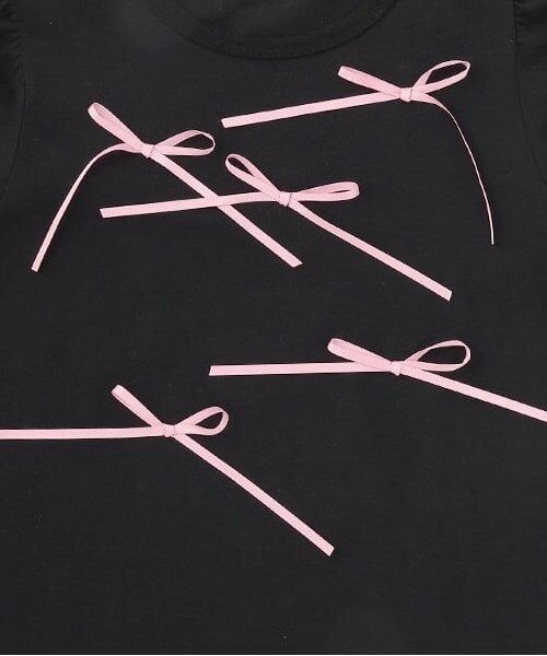 Lycee mine / リセマイン Tシャツ | 【ソフトコットン】アソートリボンモチーフAラインTシャツ | 詳細13