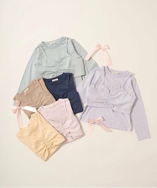 Lycee mine / リセマイン Tシャツ | 【ソフトコットン】ミニキャミ&シンプルTシャツセット | 詳細15