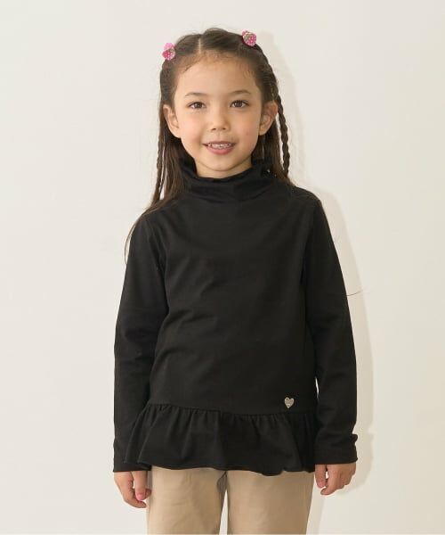 Lycee mine / リセマイン Tシャツ | ペプラム裾ギャザータートルネック（黒）