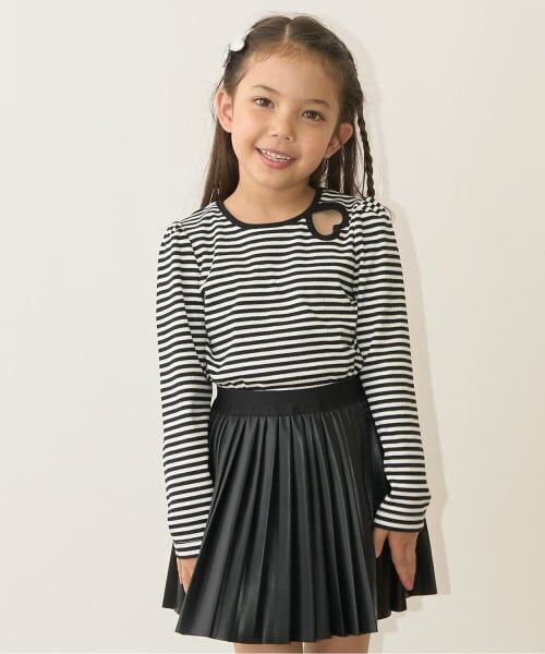 Lycee mine / リセマイン Tシャツ | ふわふわ起毛半袖トップス（ボーダー）