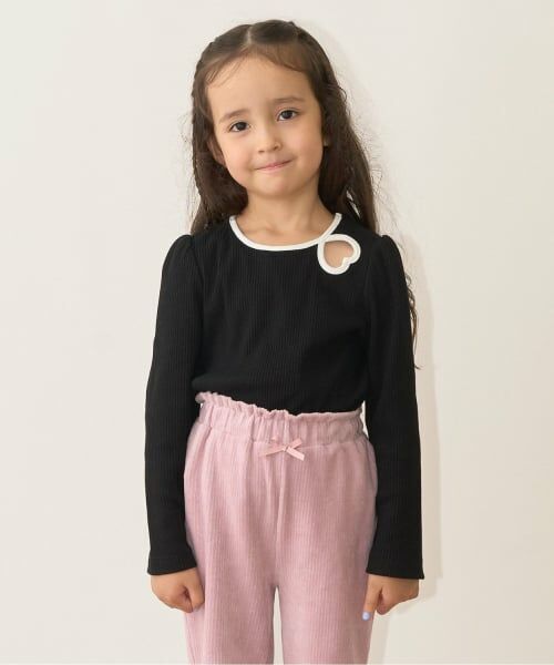 Lycee mine / リセマイン Tシャツ | ふわふわ起毛半袖トップス（黒）