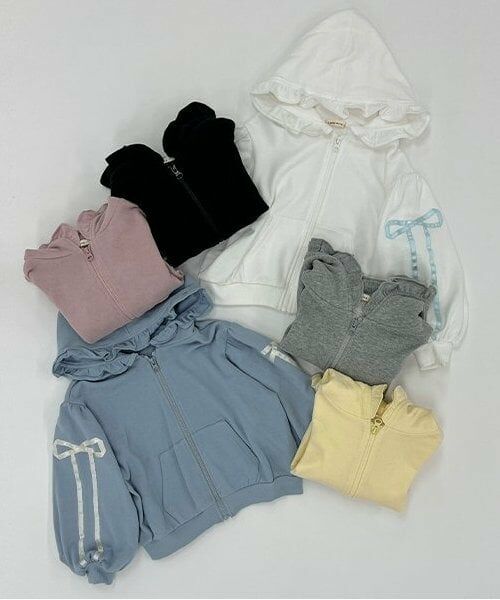 Lycee mine / リセマイン パーカー | 【セットアップ可】【毛玉バイバイ裏毛】リボンラインフルジップパーカ | 詳細16